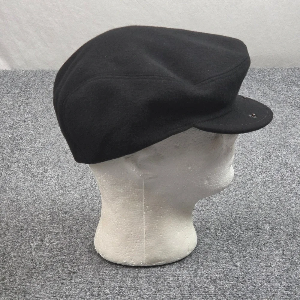 Italian Newsboy Hat 100% Cashmere Mens 7 3/8 Black Flat Cap Driver Hat Old Money